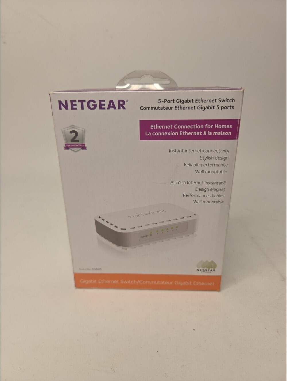 NETGEAR GS605 5 PORT GIGABIT ETHERNET NETWORK SWITCH